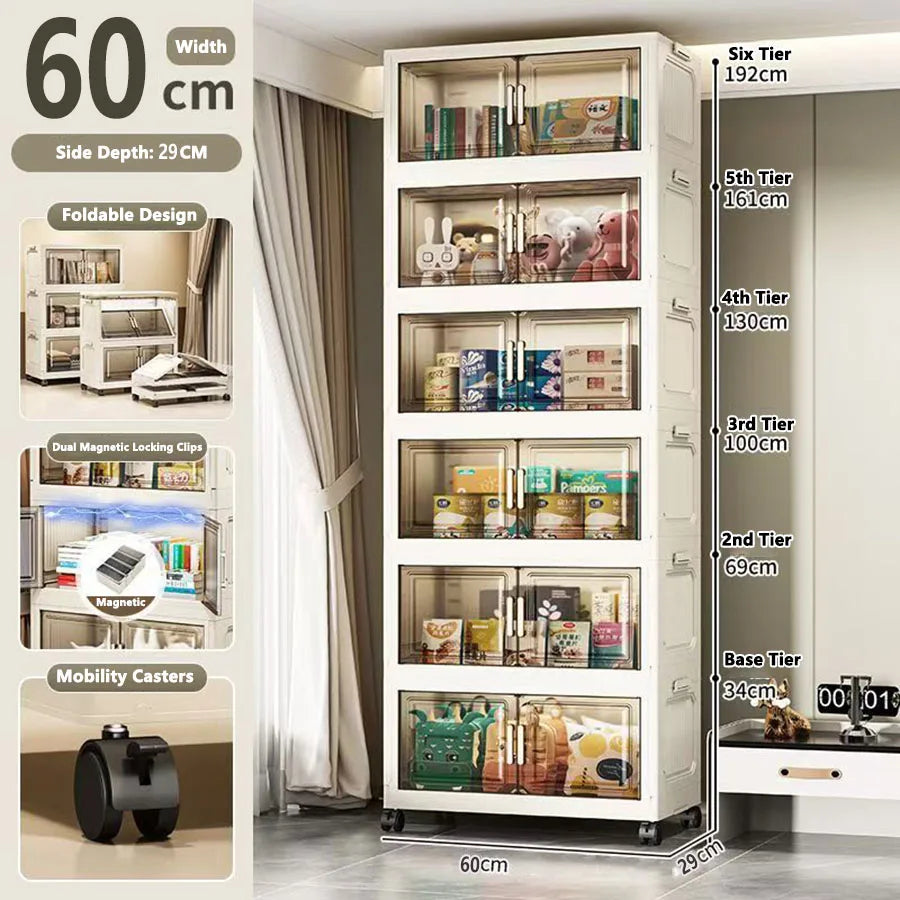 Large Capacity Multifunction Folding Storage Cabinet Dustproof Wardrobe Closet Organizer Easy-to-Install Storage Boxes