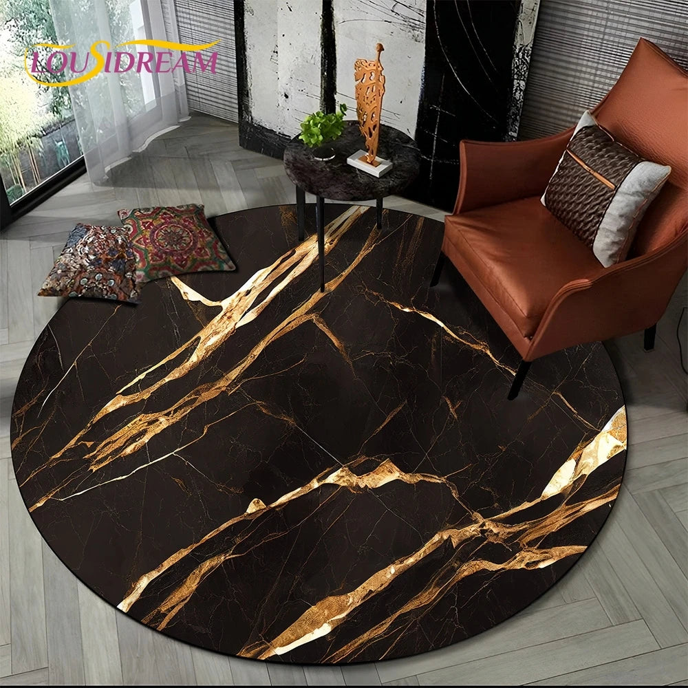Marble Pattern Round Rug