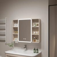 Corner Round Aluminium Mirror Cabinet – Wall Mounted Bathroom Storage