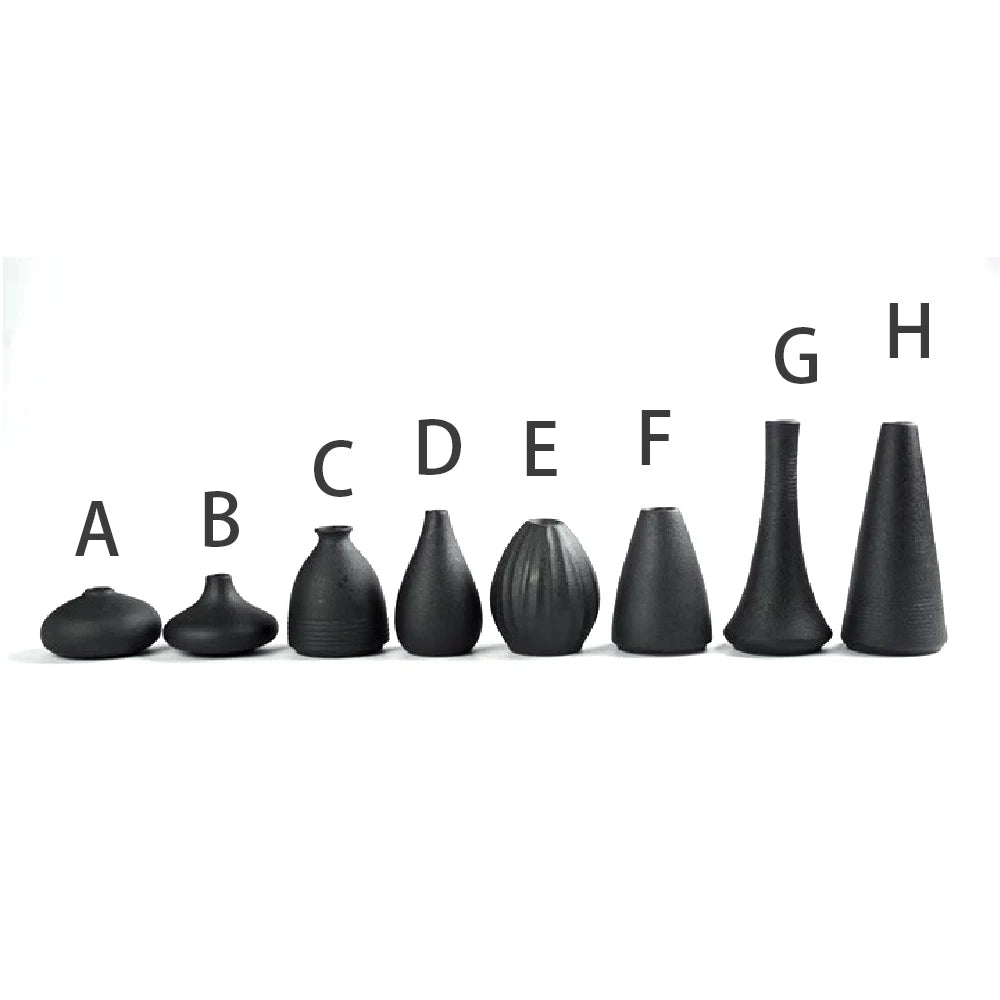 Japanese Black Ceramic Vase