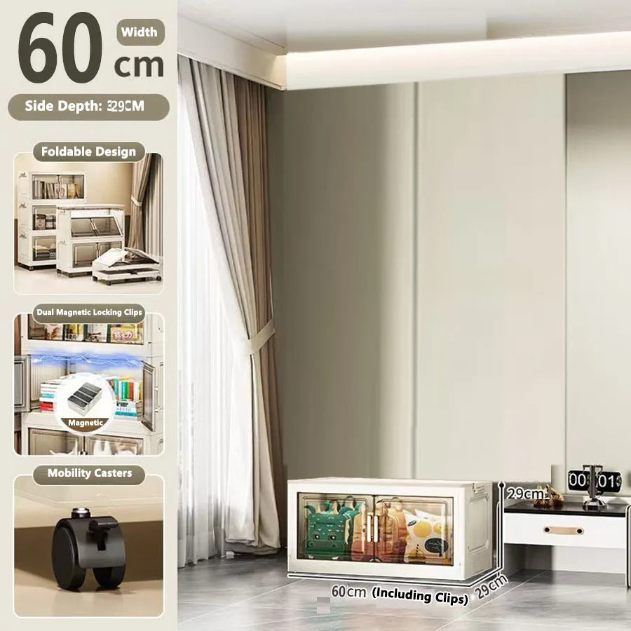 Large Capacity Multifunction Folding Storage Cabinet Dustproof Wardrobe Closet Organizer Easy-to-Install Storage Boxes