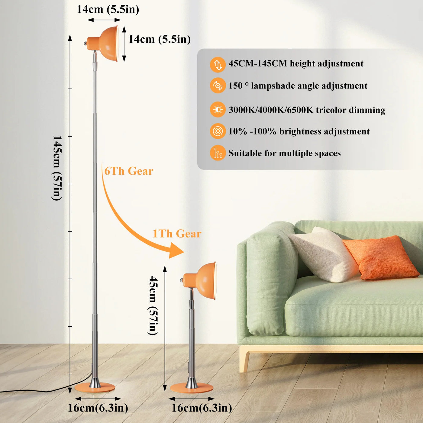 Telescopic USB Floor Lamp