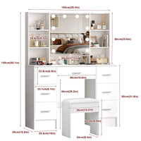 Minimalist Natural Wood Vanity with Light-Up Mirror – 3 Light Modes, Slide-Out Drawers & Shelves