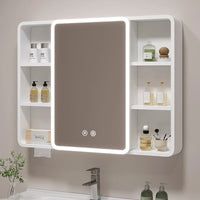 Corner Round Aluminium Mirror Cabinet – Wall Mounted Bathroom Storage