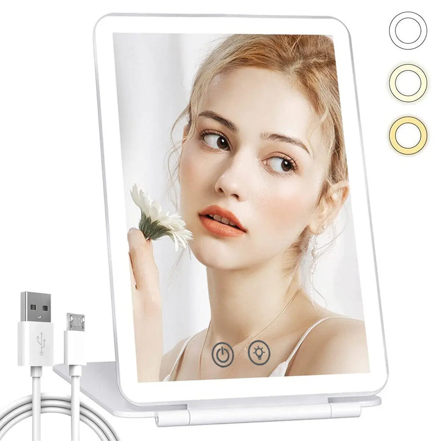 Rechargeable Folding Makeup Mirror