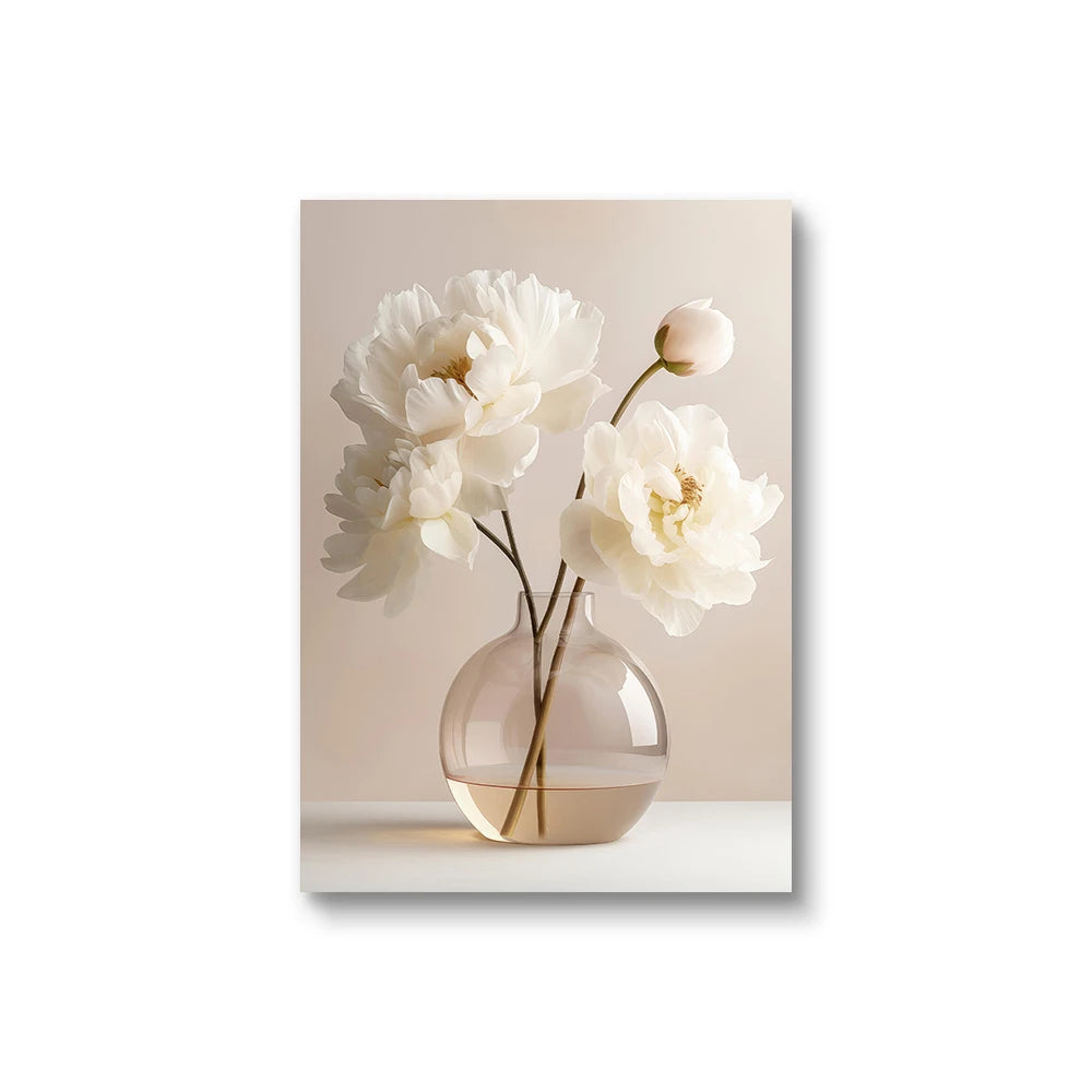 Beige Peony Canvas Set