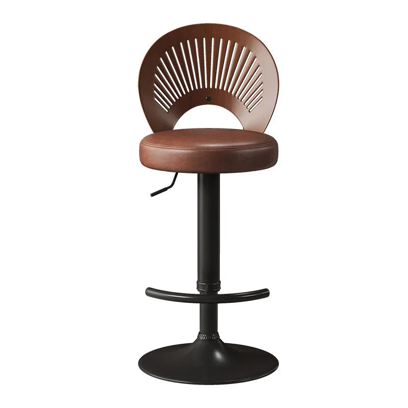Adjustable Leather Bar Chair