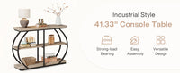 Tribesigns 41.3" Console Table, Industrial 3-Tier Entryway Table with Arched Metal Frame and Storage Shelves for Living Room