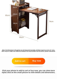 Solid Wood Folding Desk Student Household Computer Desk Bedroom Small Apartment Bedside Study Small Table Simple Desk