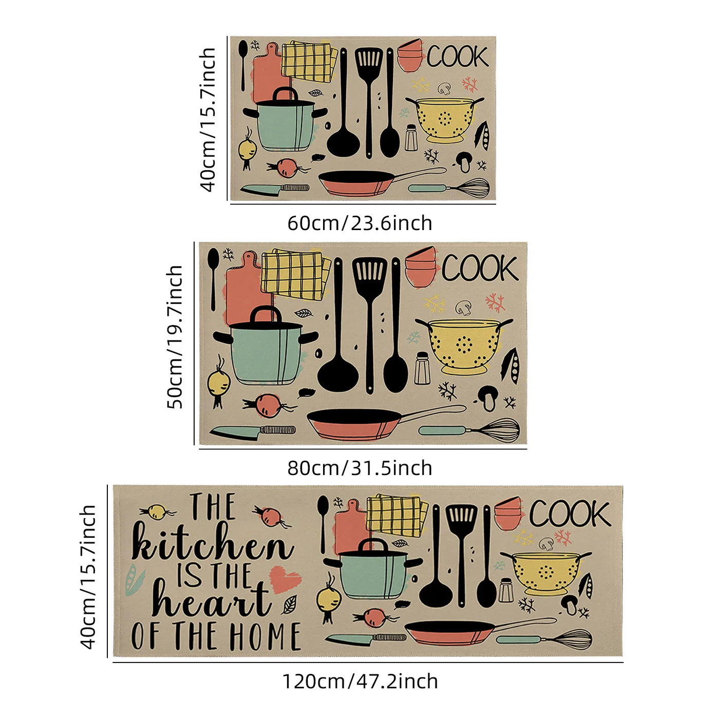 Waterproof Cutlery Kitchen Mat
