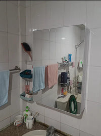 Corner Round Aluminium Mirror Cabinet – Wall Mounted Bathroom Storage