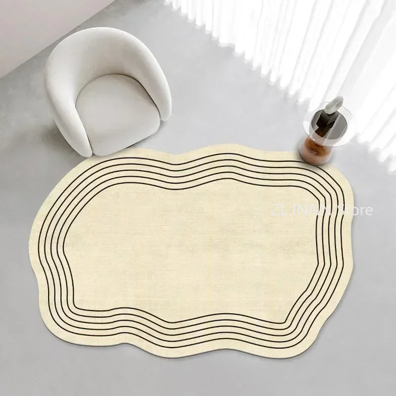 Irregular Oval Plush Rug