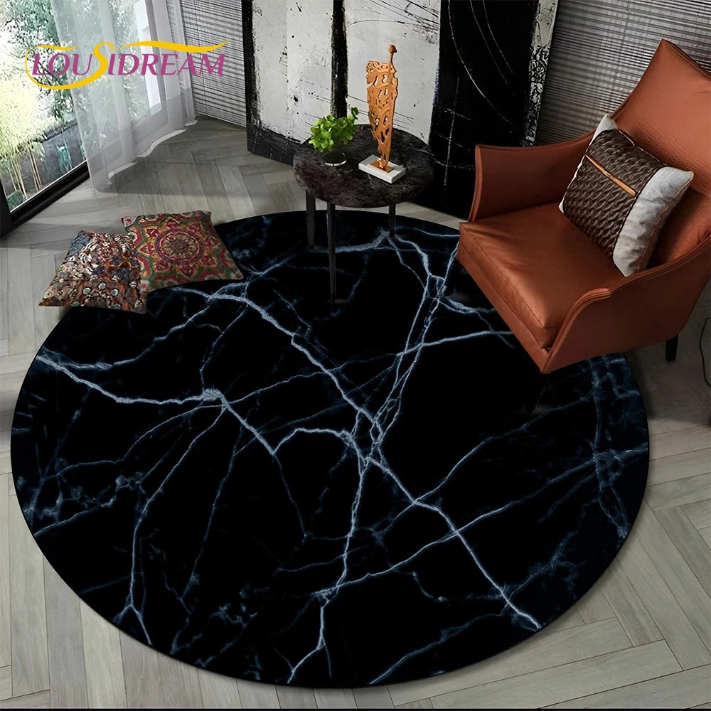 Marble Pattern Round Rug