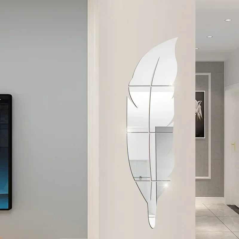 Feather Mirror Wall Art