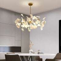 Ceramic Ginkgo Leaf Chandelier