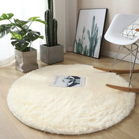 Round Fluffy Bedroom Rug