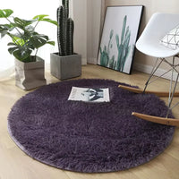 Round Fluffy Bedroom Rug