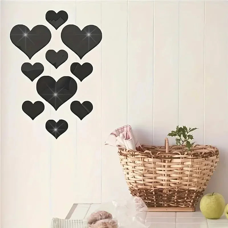 Heart Mirror Wall Stickers