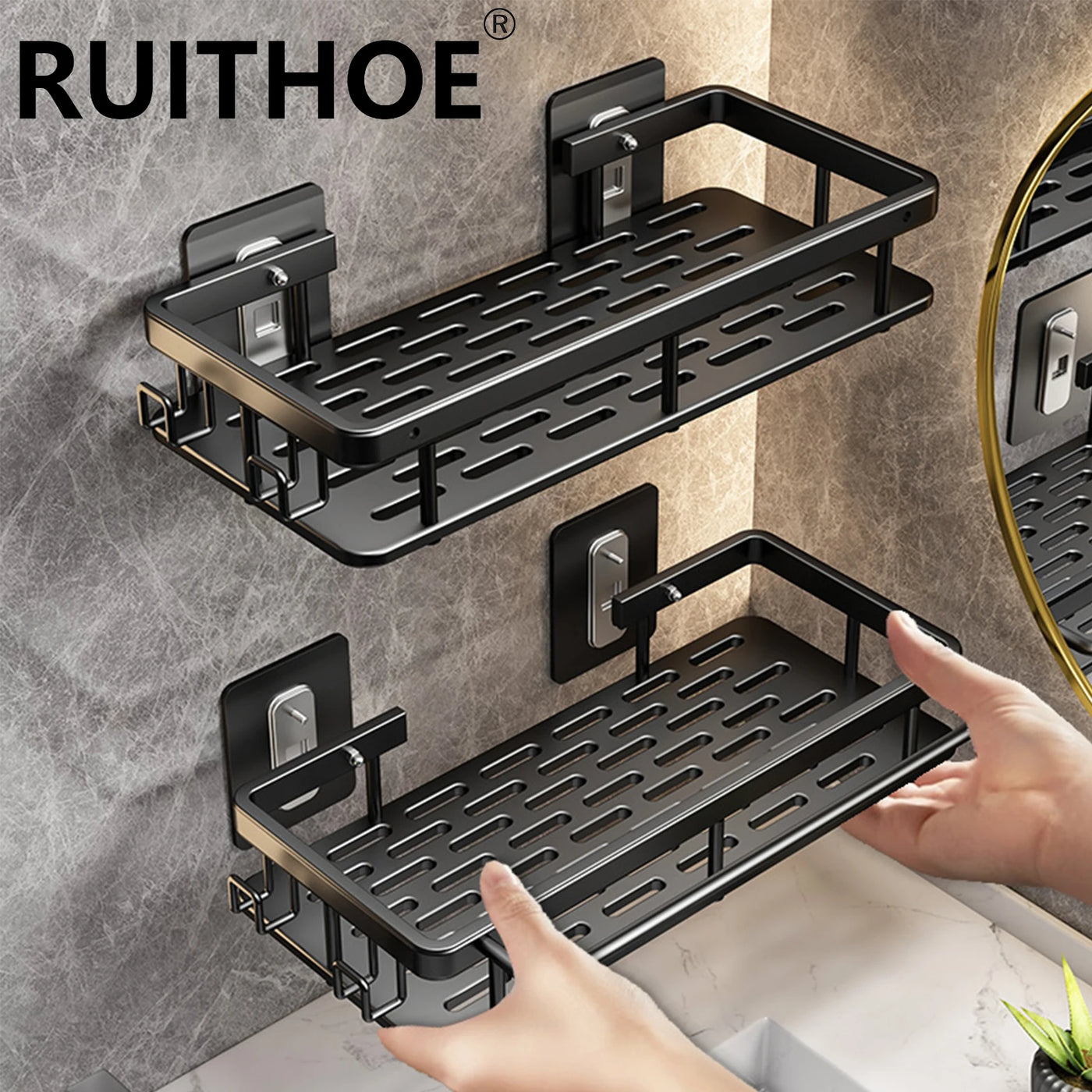 Rust-Resistant Bathroom Storage Shelf