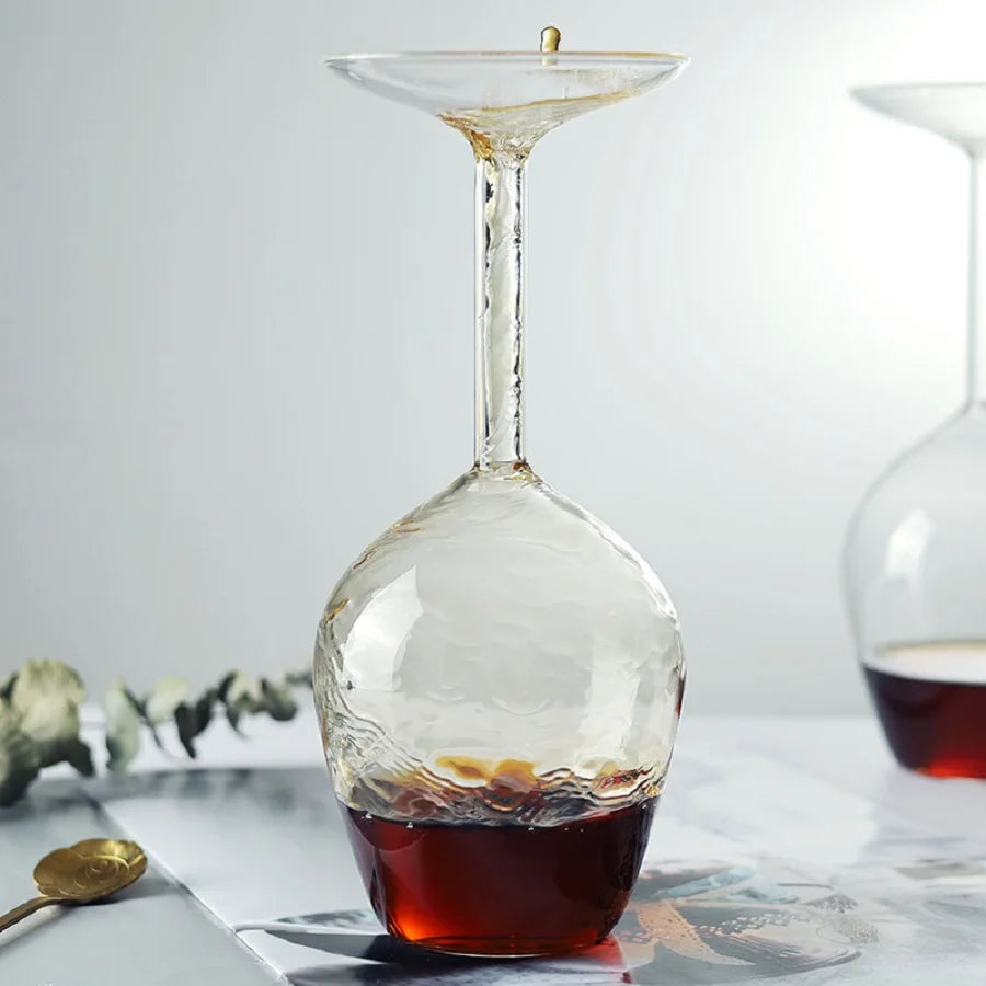 Inverted Borosilicate Wine Glass