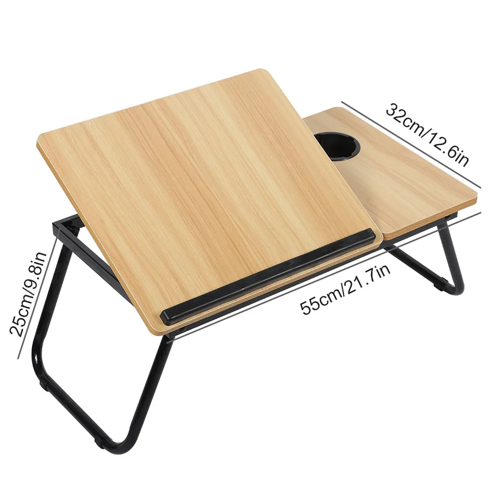 Multifunctional Lazy Table Portable Foldable Bed Table Height Adjustable Computer Desk with Cup Holder for Bed Office