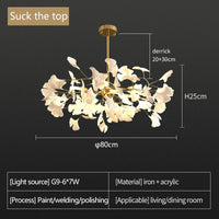 Ceramic Ginkgo Leaf Chandelier
