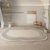 Irregular Oval Plush Rug
