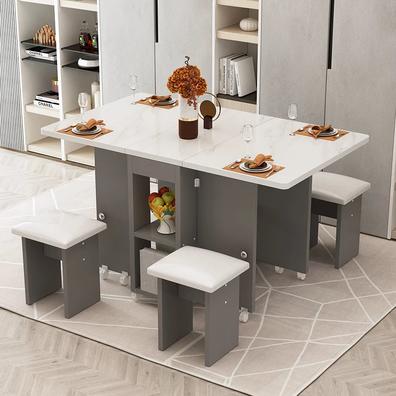 Folding Four Chair Dining Set