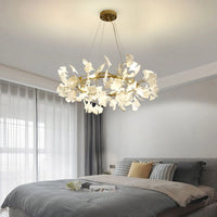 Ceramic Ginkgo Leaf Chandelier