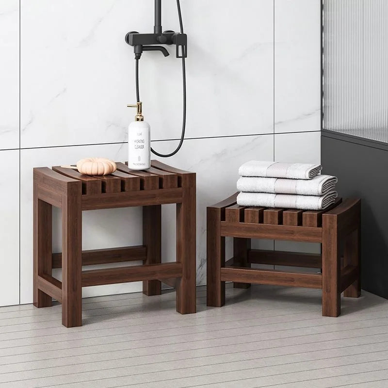 Bathroom Bathing Stool Solid Wood Stool Home-use Multi-functional Bathing Stool Non-Slip Stool Living Room Ottoman New Arrival