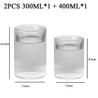 Vertical Ribbed Drinking Glass