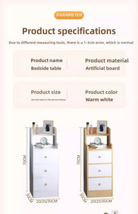 Bedside table Extremely narrow bedside crevice shelf bedside side low cabinet