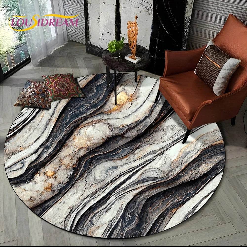 Marble Pattern Round Rug