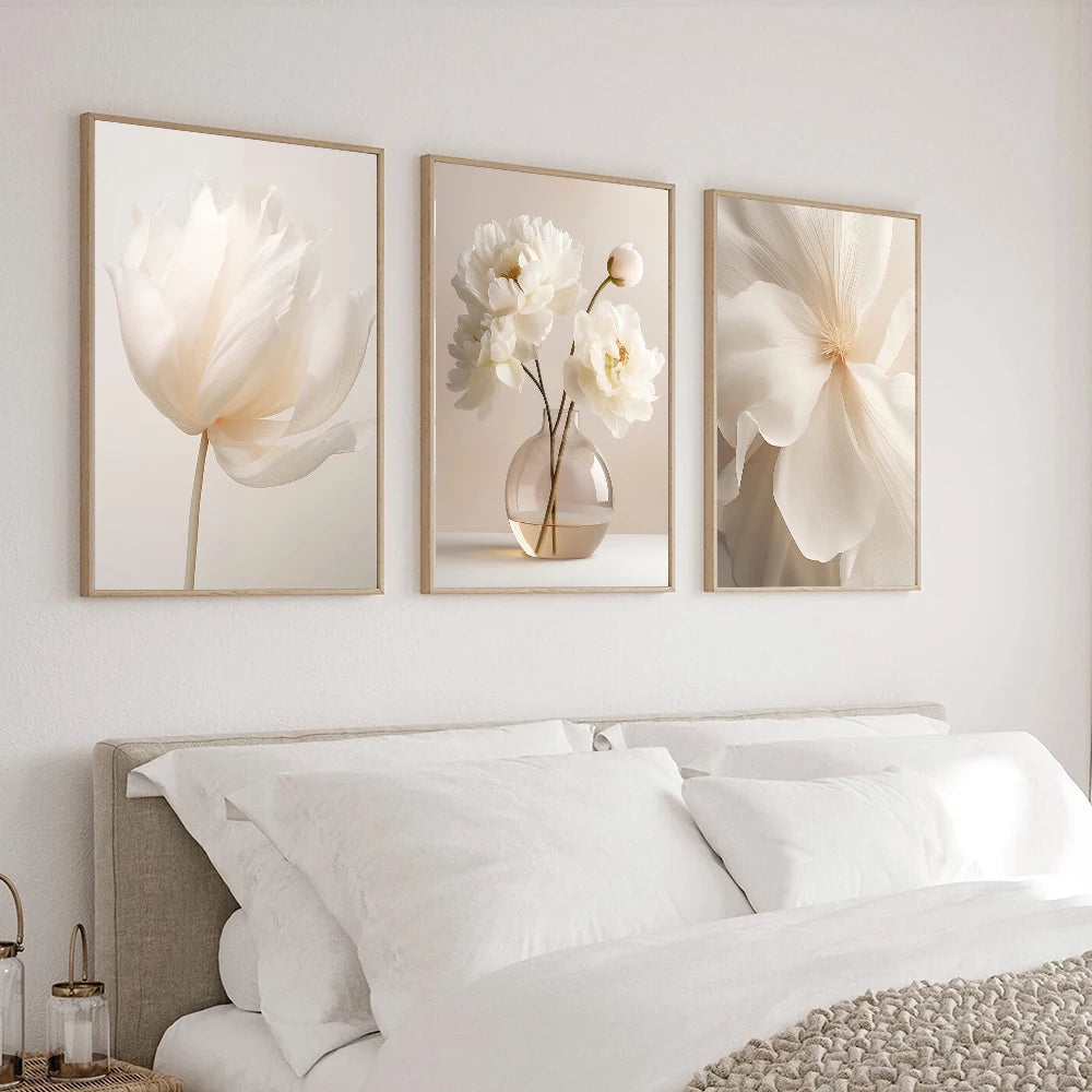 Beige Peony Canvas Set
