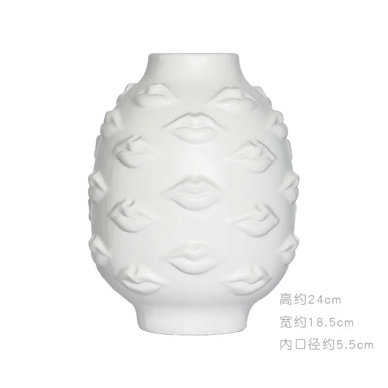 Sculptural Face Ceramic Vase