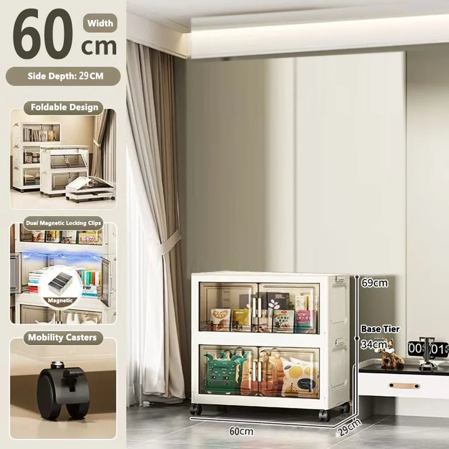 Large Capacity Multifunction Folding Storage Cabinet Dustproof Wardrobe Closet Organizer Easy-to-Install Storage Boxes