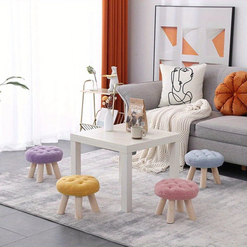 Flower Stool, Footstool, Shoe Changing Stool, Sofa, Coffee Table, Low Stool, Small Round Stool, Living Room, Bedroom