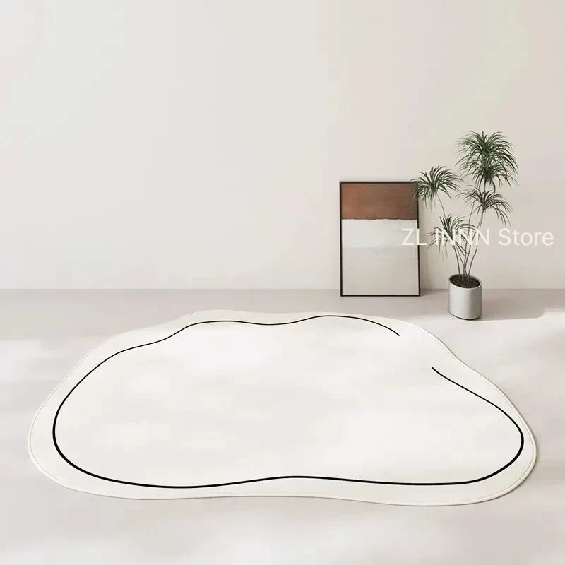 Irregular Oval Plush Rug