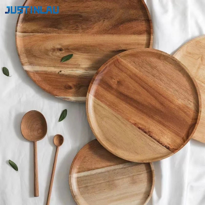Round Acacia Serving Platter