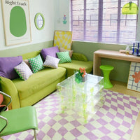 Retro Checkerboard Plush Rug