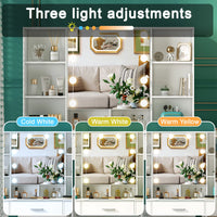Minimalist Natural Wood Vanity with Light-Up Mirror – 3 Light Modes, Slide-Out Drawers & Shelves