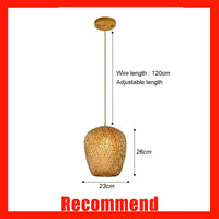 Handwoven Rattan Pendant Light