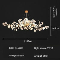 Ceramic Ginkgo Leaf Chandelier