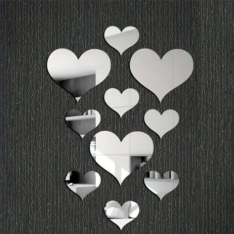 Heart Mirror Wall Stickers