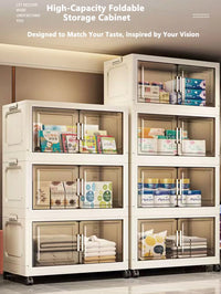 Large Capacity Multifunction Folding Storage Cabinet Dustproof Wardrobe Closet Organizer Easy-to-Install Storage Boxes