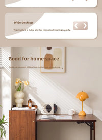 Solid Wood Folding Desk Student Household Computer Desk Bedroom Small Apartment Bedside Study Small Table Simple Desk