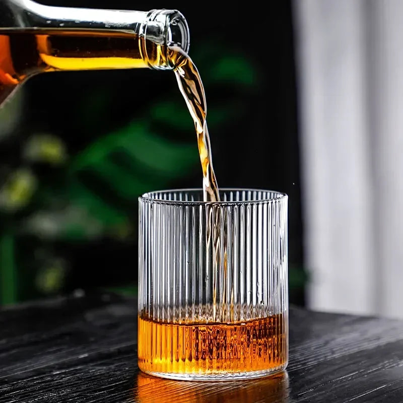 Vertical Ribbed Drinking Glass