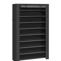Étagère à Chaussures 40 Paires de chaussures -10 Niveaux - Housse anti Poussière - Porte-chaussures 88x28x160cm Noir