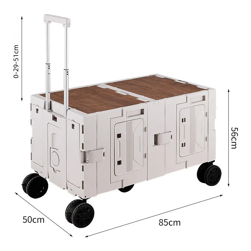 Outdoor camper trolley case picnic tools car foldable movable dining table multi-functional camp car
