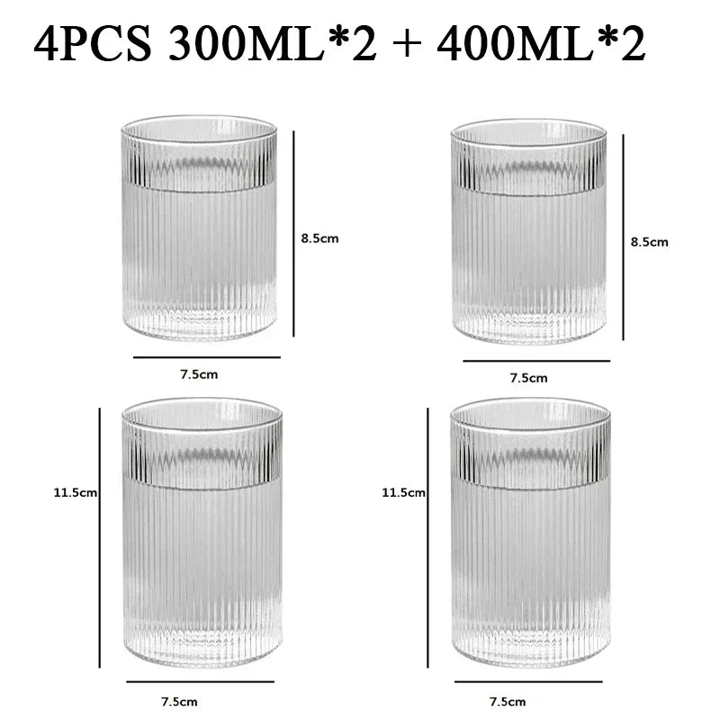 Vertical Ribbed Drinking Glass